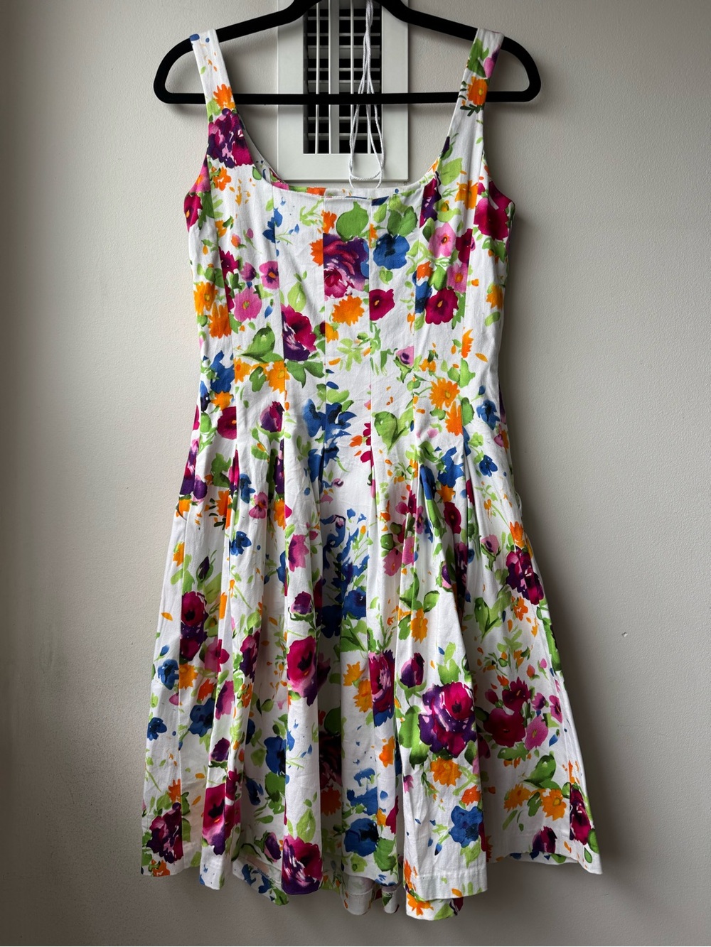 Ralph Lauren White Floral Sundress with Blue, Green & Pink Blooms - Picture 2 of 10